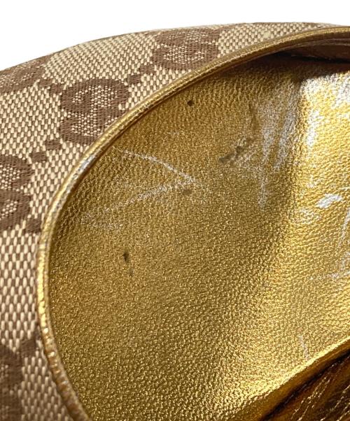 GUCCI（グッチ）GUCCI (グッチ) GGキャンバスオープントゥミュール ベージュ サイズ:23の古着・服飾アイテム