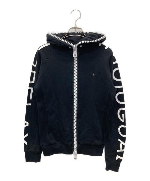 1PIU1UGUALE3 RELAX（ウノピゥウノウグァーレトレ リラックス）1PIU1UGUALE3 RELAX (ウノピゥウノウグァーレトレ リラックス) ビッグジップパーカー ブラック サイズ:Mの古着・服飾アイテム