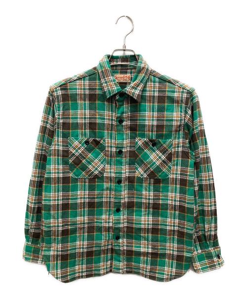 SUGAR CANE（シュガーケーン）SUGAR CANE (シュガーケーン) TWILL CHECK WORK SHIRT/ツイル・チェック・ワーク・シャツ グリーン サイズ:Sの古着・服飾アイテム