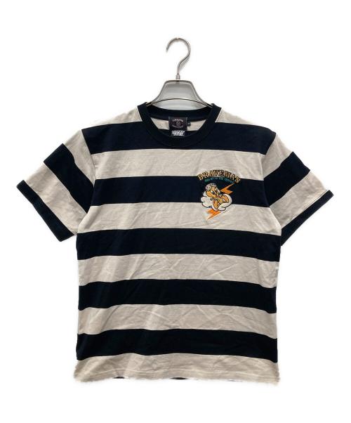 The BRAVE-MAN（ブレイブマン）the BRAVE-MAN (ブレイブマン) LOONEY TUNES (ルーニーチューンズ) ボーダーカットソー ホワイト×ブラック サイズ:Mの古着・服飾アイテム