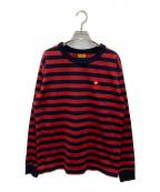 HUMAN MADEヒューマンメイド）の古着「STRIPED L/S T-SHIRT」｜レッド×ネイビー