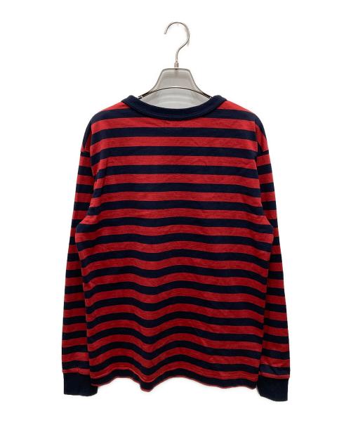 HUMAN MADE（ヒューマンメイド）HUMAN MADE (ヒューマンメイド) STRIPED L/S T-SHIRT レッド×ネイビー サイズ:Mの古着・服飾アイテム