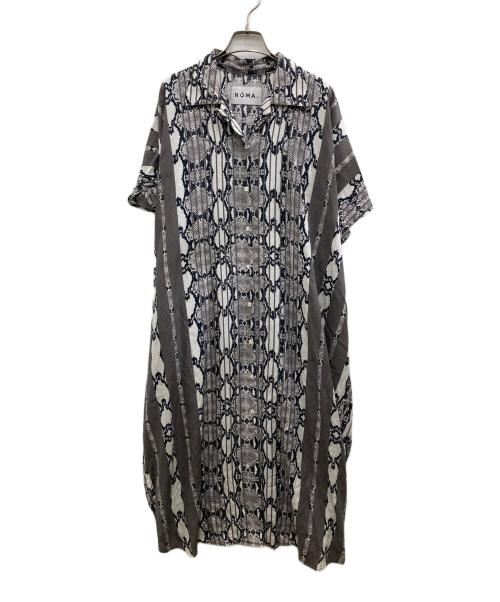 NOMA t.d.（ノーマティーディー）NOMA t.d. (ノーマティーディー) Open Collar Shirt Dress/オープン・カラー・シャツ・ドレス ホワイト×ブラック サイズ:Fの古着・服飾アイテム