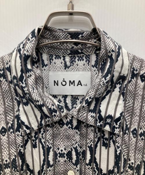 NOMA t.d.（ノーマティーディー）NOMA t.d. (ノーマティーディー) Open Collar Shirt Dress/オープン・カラー・シャツ・ドレス ホワイト×ブラック サイズ:Fの古着・服飾アイテム