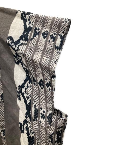 NOMA t.d.（ノーマティーディー）NOMA t.d. (ノーマティーディー) Open Collar Shirt Dress/オープン・カラー・シャツ・ドレス ホワイト×ブラック サイズ:Fの古着・服飾アイテム