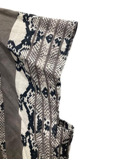 NOMA t.d.（ノーマティーディー）NOMA t.d. (ノーマティーディー) Open Collar Shirt Dress/オープン・カラー・シャツ・ドレス ホワイト×ブラック サイズ:Fの古着・服飾アイテム