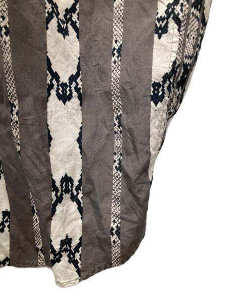 NOMA t.d.（ノーマティーディー）NOMA t.d. (ノーマティーディー) Open Collar Shirt Dress/オープン・カラー・シャツ・ドレス ホワイト×ブラック サイズ:Fの古着・服飾アイテム