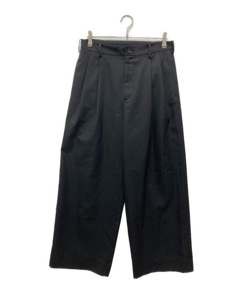 GROUND Y（グラウンドワイ）GROUND Y (グラウンドワイ) T/W gabardine 2tack slim pants ブラック サイズ:3 未使用品の古着・服飾アイテム