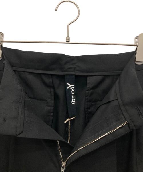 GROUND Y（グラウンドワイ）GROUND Y (グラウンドワイ) T/W gabardine 2tack slim pants ブラック サイズ:3 未使用品の古着・服飾アイテム