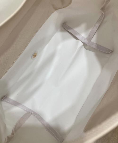 LONGCHAMP（ロンシャン）LONGCHAMP (ロンシャン) ル プリアージュオリジナル S トップハンドルバッグ ホワイト×ベージュの古着・服飾アイテム