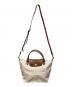 LONGCHAMP (ロンシャン) ル プリアージュオリジナル S トップハンドルバッグ ホワイト×ベージュ：6000円