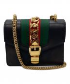 GUCCIグッチ）の古着「シルヴィ ミニチェーンショルダーバッグ」｜ブラック