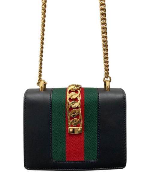 GUCCI（グッチ）GUCCI (グッチ) シルヴィ ミニチェーンショルダーバッグ ブラックの古着・服飾アイテム