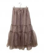 ARPEGE STORYアルページュストーリー）の古着「オーガンティアードスカート」｜ピンク