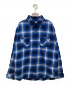 RAFUラフ）の古着「フランネルシャツ」｜ブルー