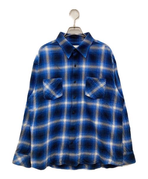 RAFU（ラフ）RAFU (ラフ) フランネルシャツ ブルー サイズ:LARGEの古着・服飾アイテム