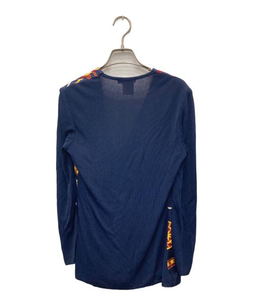 CELINE（セリーヌ）CELINE (セリーヌ) シルクスカーフ柄ジャケット ネイビー サイズ:36の古着・服飾アイテム