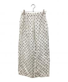 ROBE DE CHAMBRE COMME DES GARCONS（ローブドシャンブル コムデギャルソン）の古着「ポルカドット柄キュプラ イージーパンツ」｜ホワイト×ネイビー