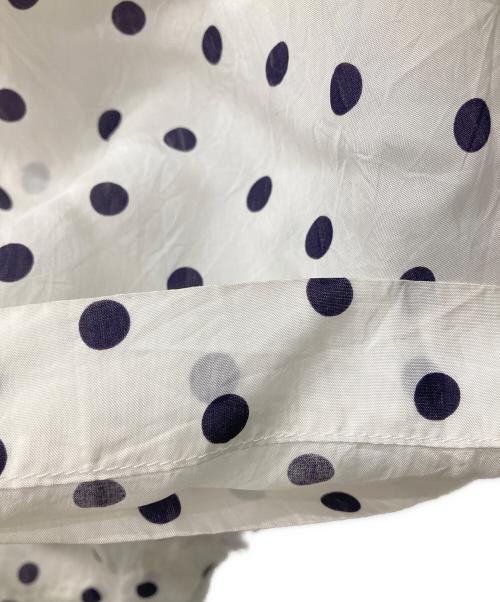 ROBE DE CHAMBRE COMME DES GARCONS（ローブドシャンブル コムデギャルソン）ROBE DE CHAMBRE COMME DES GARCONS (ローブドシャンブル コムデギャルソン) ポルカドット柄キュプラ イージーパンツ ホワイト×ネイビー サイズ:表記無し(実寸ご確認ください）の古着・服飾アイテム