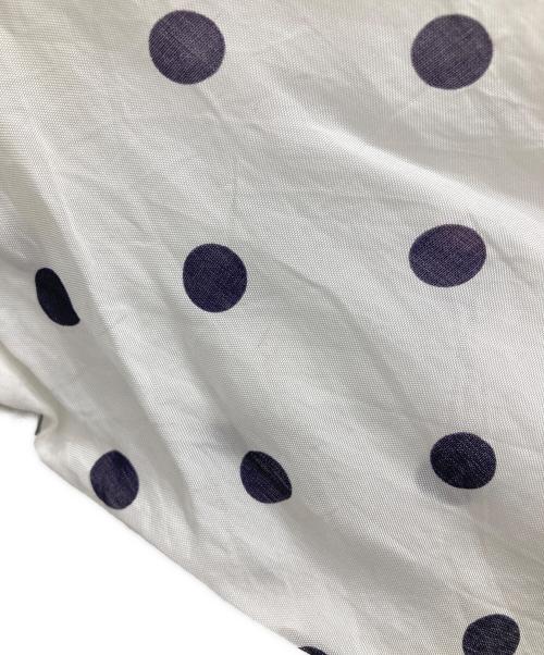 ROBE DE CHAMBRE COMME DES GARCONS（ローブドシャンブル コムデギャルソン）ROBE DE CHAMBRE COMME DES GARCONS (ローブドシャンブル コムデギャルソン) ポルカドット柄キュプラ イージーパンツ ホワイト×ネイビー サイズ:表記無し(実寸ご確認ください）の古着・服飾アイテム