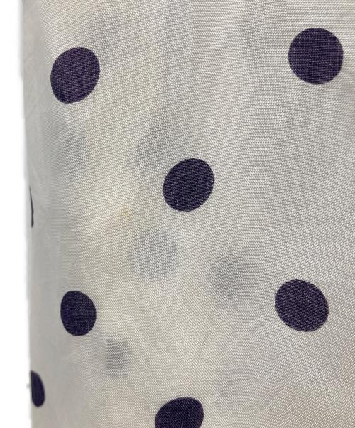 ROBE DE CHAMBRE COMME DES GARCONS（ローブドシャンブル コムデギャルソン）ROBE DE CHAMBRE COMME DES GARCONS (ローブドシャンブル コムデギャルソン) ポルカドット柄キュプラ イージーパンツ ホワイト×ネイビー サイズ:表記無し(実寸ご確認ください）の古着・服飾アイテム