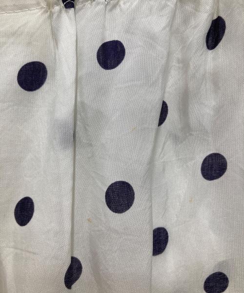 ROBE DE CHAMBRE COMME DES GARCONS（ローブドシャンブル コムデギャルソン）ROBE DE CHAMBRE COMME DES GARCONS (ローブドシャンブル コムデギャルソン) ポルカドット柄キュプラ イージーパンツ ホワイト×ネイビー サイズ:表記無し(実寸ご確認ください）の古着・服飾アイテム