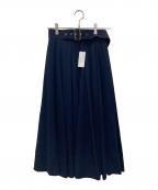 ROPEロペ）の古着「ジョーゼットフレアースカート」｜ネイビー