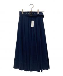 ROPE（ロペ）の古着「ジョーゼットフレアースカート」｜ネイビー