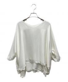 JENNE（ジェンヌ）の古着「Vネックフラワーメローケープ」｜ホワイト