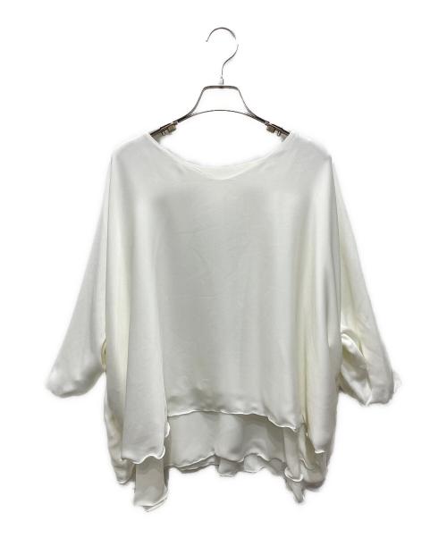 JENNE（ジェンヌ）JENNE (ジェンヌ) Vネックフラワーメローケープ ホワイト サイズ:Sの古着・服飾アイテム