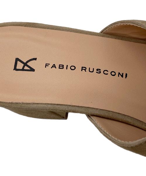 FABIO RUSCONI（ファビオルスコーニ）FABIO RUSCONI (ファビオルスコーニ) スクエアトゥミュール ベージュ サイズ:36の古着・服飾アイテム