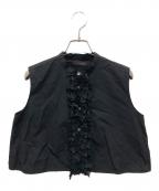 TOMORROW LAND collectionトゥモローランドコレクション）の古着「フロントフリルブラウス」｜ブラック