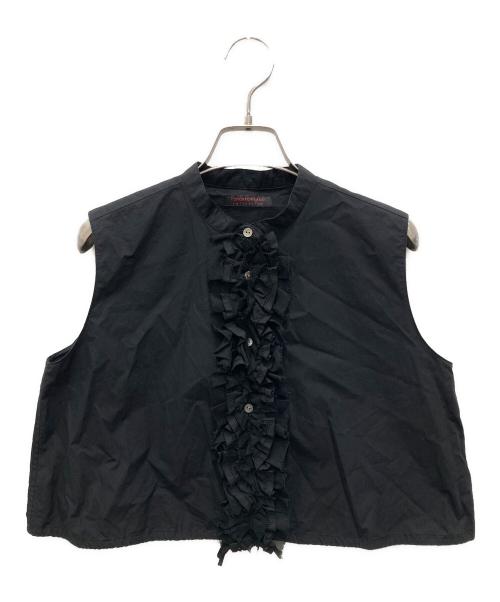 TOMORROW LAND collection（トゥモローランドコレクション）TOMORROW LAND collection (トゥモローランドコレクション) フロントフリルブラウス ブラック サイズ:36の古着・服飾アイテム