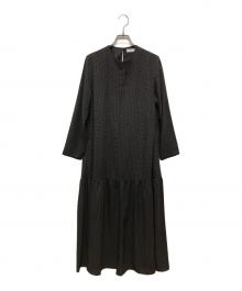 BALLSEY（ボールジィ）の古着「ミニドットプリント フレアギャザーワンピース」｜ブラック