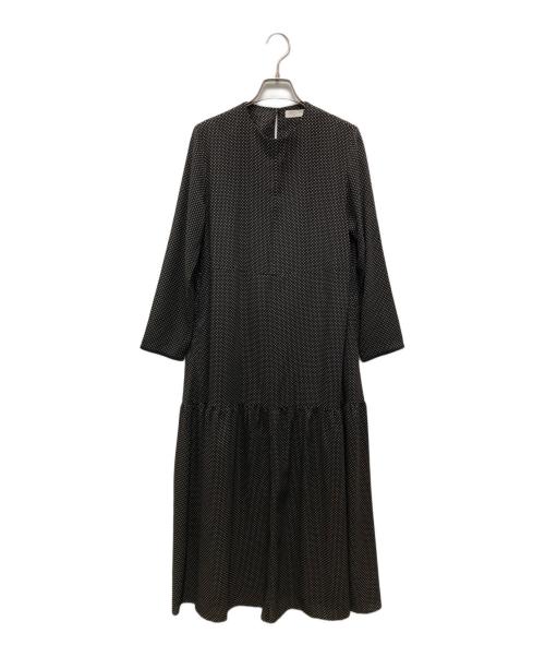 BALLSEY（ボールジィ）BALLSEY (ボールジィ) ミニドットプリント フレアギャザーワンピース ブラック サイズ:34の古着・服飾アイテム