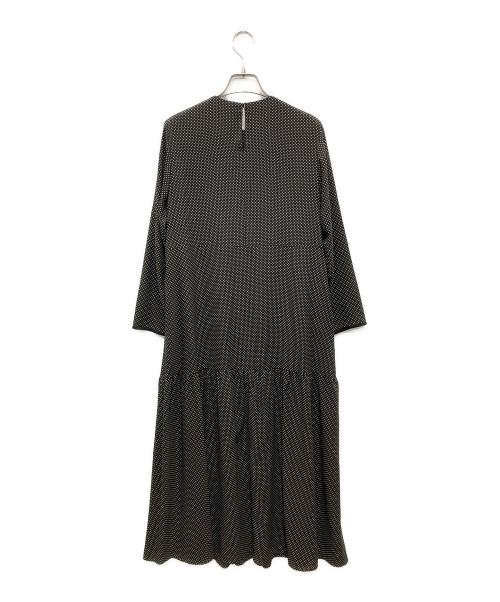 BALLSEY（ボールジィ）BALLSEY (ボールジィ) ミニドットプリント フレアギャザーワンピース ブラック サイズ:34の古着・服飾アイテム