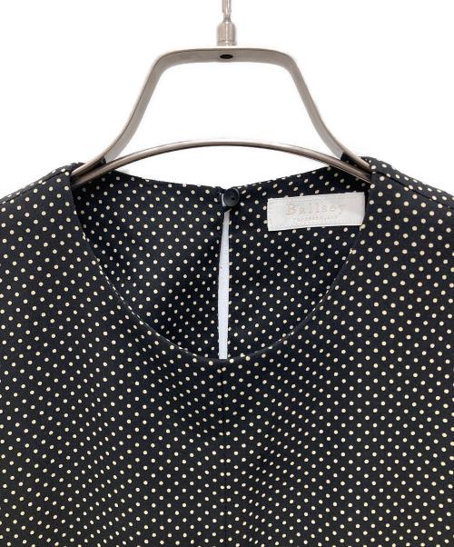 BALLSEY（ボールジィ）BALLSEY (ボールジィ) ミニドットプリント フレアギャザーワンピース ブラック サイズ:34の古着・服飾アイテム