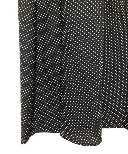 BALLSEY（ボールジィ）BALLSEY (ボールジィ) ミニドットプリント フレアギャザーワンピース ブラック サイズ:34の古着・服飾アイテム