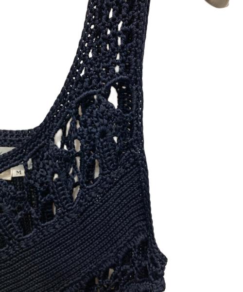 YOHJI YAMAMOTO（ヨウジヤマモト）YOHJI YAMAMOTO (ヨウジヤマモト) アシンメトリーノースリーブワンピース ネイビー サイズ:Mの古着・服飾アイテム