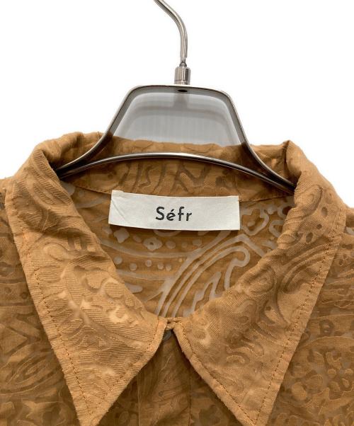 Sefr（セファ）Sefr (セファ) Maui レースディテール シャツ ブラウン サイズ:Mの古着・服飾アイテム