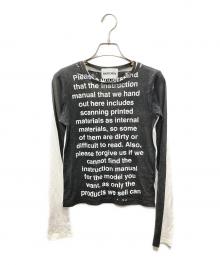 BEEDEN（ビーデン）の古着「OVERALL PRINT LONG SLEEVE TEE」｜ブラック