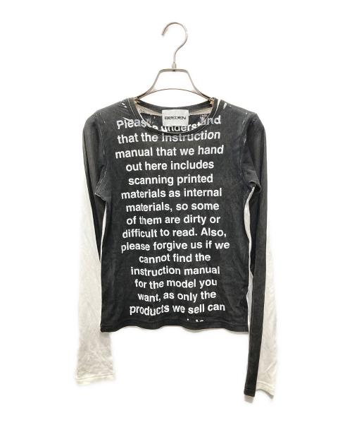 BEEDEN（ビーデン）BEEDEN (ビーデン) OVERALL PRINT LONG SLEEVE TEE ブラック サイズ:FREEの古着・服飾アイテム