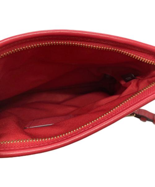 COACH（コーチ）COACH (コーチ) シグネチャーショルダーバッグ レッド×ブラウンの古着・服飾アイテム