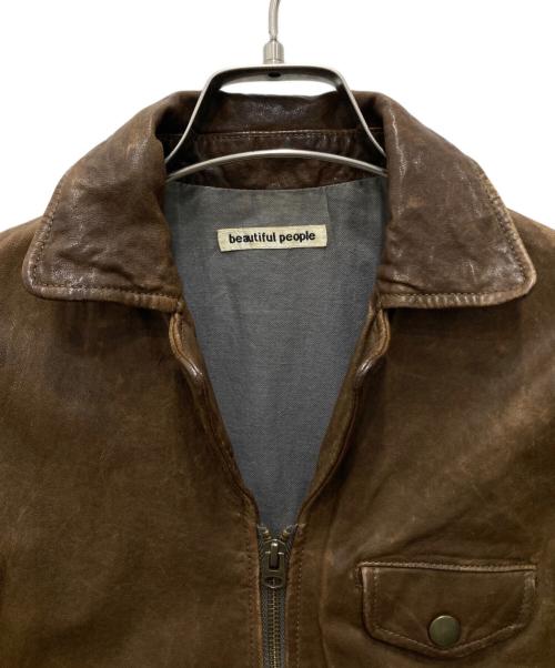 beautiful people（ビューティフルピープル）beautiful people (ビューティフルピープル) レザージャケット ブラウン サイズ:130の古着・服飾アイテム
