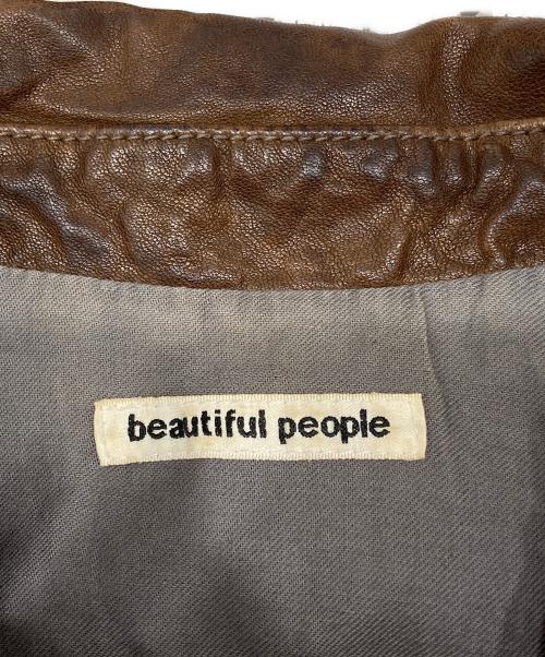 beautiful people（ビューティフルピープル）beautiful people (ビューティフルピープル) レザージャケット ブラウン サイズ:130の古着・服飾アイテム