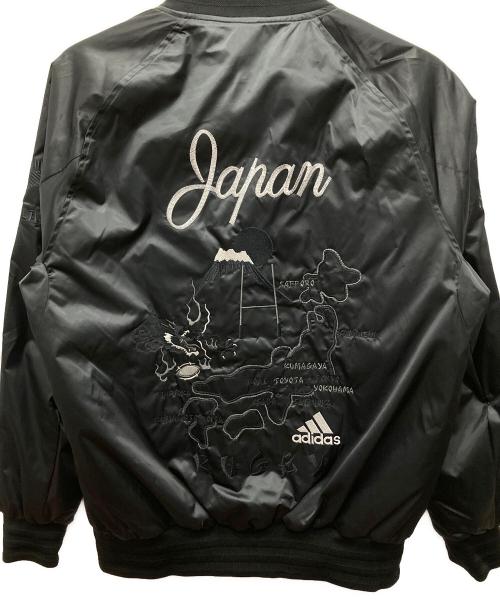 adidas（アディダス）adidas (アディダス) オールブラックス スカジャン ブラック サイズ:Lの古着・服飾アイテム