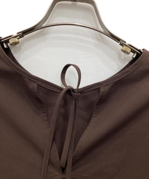 Adam et Rope（アダム エ ロペ）Adam et Rope (アダム エ ロペ) プリーツスリーブシャツチュニック ブラウン サイズ:Fの古着・服飾アイテム