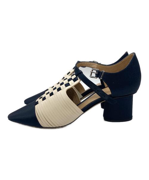 GIORGIO ARMANI（ジョルジョアルマーニ）GIORGIO ARMANI (ジョルジョアルマーニ) セパレートパンプス ネイビー×ホワイト サイズ:35　2/1の古着・服飾アイテム