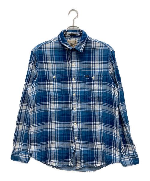 POLO RALPH LAUREN（ポロ・ラルフローレン）POLO RALPH LAUREN (ポロ・ラルフローレン) LONG SLEEVE SPORT SHIRT ブルー サイズ:Lの古着・服飾アイテム