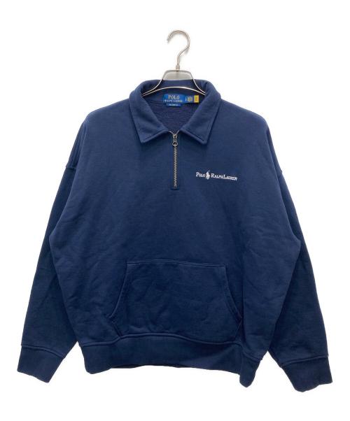 POLO RALPH LAUREN（ポロ・ラルフローレン）POLO RALPH LAUREN (ポロ・ラルフローレン) リラックスフィット ロゴカラードスウェットシャツ ネイビー サイズ:Lの古着・服飾アイテム